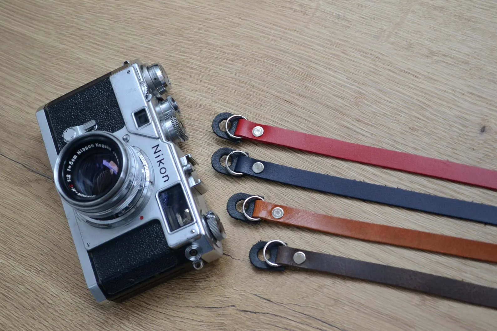 il_1588xN.7821912520_3idr Colorful Leather Camera Strap , Gift for Photographer - Image 1
