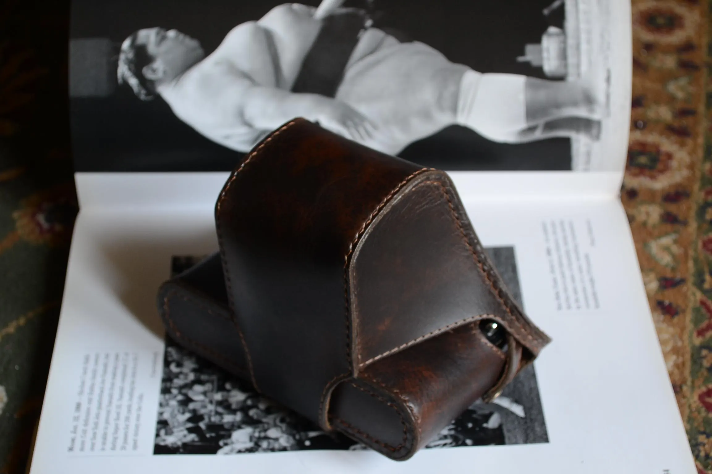 il_fullxfull.8262115315_ptvk Custom Leather Full Camera Case, Handmade Cover and Matching Strap for Vintage Film Cameras - Image 1